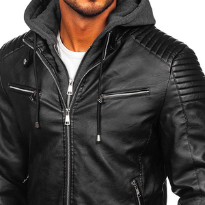Chaqueta de Cuero Clásica de Color Negro, Cómoda, en Oferta, Chaqueta de Cuero para Hombre, Estilo Casual de Buena Calidad para Invierno - Product Image 4