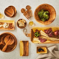 Bol à salade en bois d'acacia avec logo personnalisé, bol ovale en bois de qualité alimentaire pour la décoration de table, les cosmétiques, les clés et plus encore à bas prix
