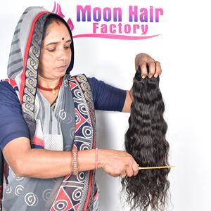 Producto 100% Original, Cabello Humano Indio Virgen con Cutícula Alineada, Aspecto Natural, Ondulado, Suave y Sedoso, en Paquetes para la Venta por Exportación - Product Image 6