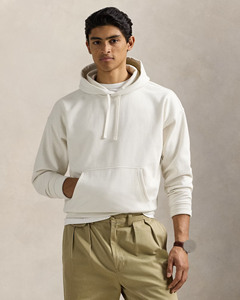 Sudadera con capucha blanca para hombre de Marfa International, con tejido polar suave y diseño minimalista para uso diario informal. - Product Image 1