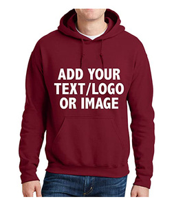 เสื้อฮู้ดผู้ชายแบบสั่งทำพิเศษสำหรับฤดูใบไม้ร่วง ผ้าฝ้ายฟลีซ 100% ปักลายพิมพ์ตามสั่ง สีแดงเลือดหมู - Product Image 5