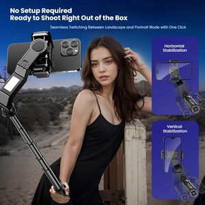 Professionale 360 regolabile Selfie Stick con luce di riempimento a LED Wireless telecomando 360 rotazione stabilizzatore per telefoni cellulari - Product Image 3