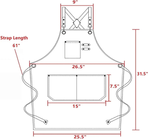 Delantal de Chef suave de algodón de lona impermeable delantal de trabajo ajustable delantal de mezclilla duradero para adultos - Product Image 6