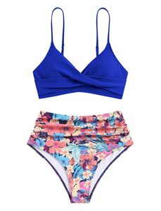 Nhà máy thiết kế mới đầy màu sắc in 2 miếng Đồ bơi sexy phụ nữ bãi biển tắm phù hợp với bộ bikini đồ bơi áo ngực - Product Image 2