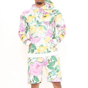 100 por ciento algodón gimnasio Fitness conjuntos de Pakistán logotipo personalizado para hombre Sudadera con capucha y pantalones cortos conjunto de dos piezas 100% algodón ropa de entrenamiento - Product Image 1