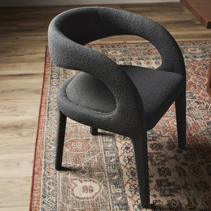 Modern Microfiber Upholstered Dining <b>Chair</b> with Curved Arms Wooden Frame for Apartment Dining Room Home Office & Home Bar - Product Image 6