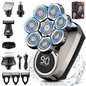 Afeitadora Eléctrica Rotatoria para Hombre, Económica, con Función Húmeda/Seca, Impermeable IPX7, Color Pistola, Alimentación USB, Repuesto Alemán - Product Image 1