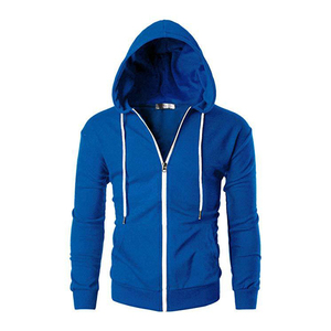 Sweat à capuche décontracté en coton doux avec logo minimal Sweat à capuche mélangé en coton brossé pour hommes Sweats à capuche pour hommes avec fermeture éclair - Product Image 1