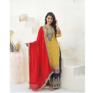 Diseñador de lujo paquistaní Salwar Kameez para bodas y fiestas con detalles artesanales disponibles a precios al por mayor - Product Image 1