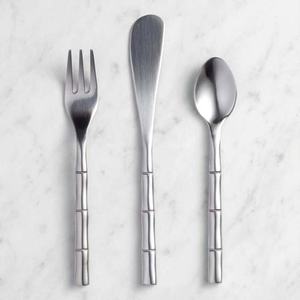 Cucharas para servir plateadas de acero inoxidable New Look con diseño único Cubiertos reales de aspecto moderno de lujo para restaurante Boda Hogar - Product Image 3