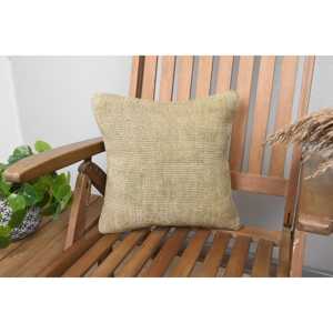 Beige Wool Kantha Patchwork <b>Pillow</b> 14x14 Inch Luxury Vintage Embroidered Fluffy Rustic Throw <b>Pillow</b> for Floor Use - Product Image 1
