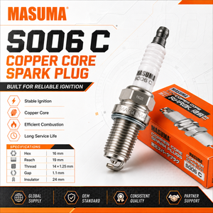 Bujía de Alto Rendimiento de Níquel y Cobre MASUMA S006C para Sistema de Encendido BKR6E-11 <span class=keywords><strong>K20PR</strong></span>-<span class=keywords><strong>U11</strong></span>, Distribuidor de Autopartes - Product Image 1