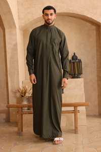 Nouveauté Ramadan Eid robe de prière Daffah Thobes fabricant OEM Services moderne 2025 broderie islamique Thobe JubbahFor hommes - Product Image 6