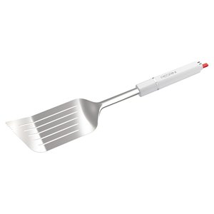 LILLO STILE Spatule de cuisine universelle en acier inoxydable chromé poli et blanc 0752 (7,5x35,5cm) - Product Image 1