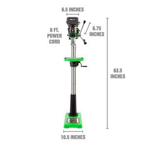 Perceuse à colonne robuste de 15 pouces à 16 vitesses, 120 V 7,5 A, 220-3600 tr/min, vitesse variable, en acier massif - Product Image 4