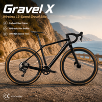 Bicicleta de Gravel de Carbono 700C WheelTop GEX 1x13 con Cambio Electrónico Inalámbrico y Frenos de Disco Hidráulicos 700x40C