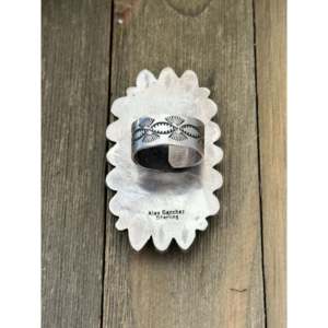 Alex Sanchez Royston Turquoise Sterling <b>Silver</b> <b>Adjustable</b> Vintage <b>Ring</b> - Product Image 4