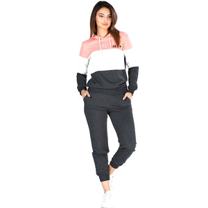 Ensemble de jogging de sport à capuche 100% coton deux pièces avec veste de piste d'équipe et pantalon de survêtement - Product Image 2
