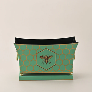 Cubo de Basura Metálico Pintado a Mano, Decorativo para Interiores, Sala de Estar, Dormitorio, Adorno para el Hogar, Inspirado en el Patrimonio Cultural - Product Image 5