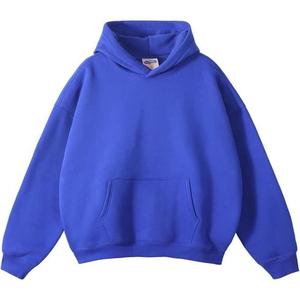 Sweat à capuche de couleur unie filles garçons portent des sweats à capuche en laine poids lourd poche coupe ample à l'avant vente chaude sweats à capuche imprimé uni - Product Image 1