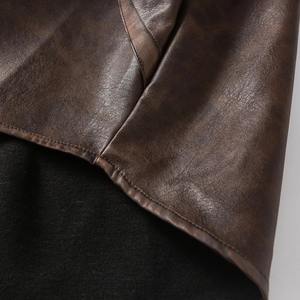 <b>Men</b> Women Couple Streetwear <b>Fashion</b> Hip Hop Vintage Loose <b>Casual</b> Long Sleeve Real Leather Shirt <b>Style</b> Jacket Coat Outerwear - Product Image 4