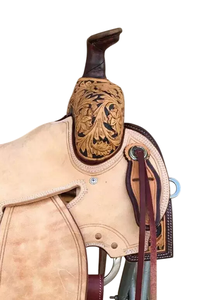 Juego de sillas de montar de cuero genuino de primera calidad, combinación perfecta para carreras de inglés de resistencia occidental para montar a caballo - Product Image 3