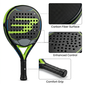 Raquette de padel personnalisée avec logo OEM, vente en gros, nylon, fibre de carbone 18K 12K, portable, contrôle de la rotation, légère, fabricant en gros, faible MOQ - Product Image 4