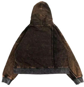 เสื้อมีฮู้ดฟอกสีสไตล์วินเทจ, เสื้อผ้าแนวสตรีทผ้าฝ้าย100% มีฮู้ดโอเวอร์ไซส์ล้างกรดพร้อมกระเป๋าสำหรับผู้ชาย - Product Image 5