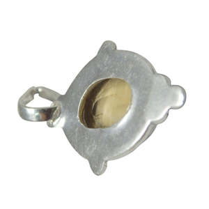 Pendentif en argent avec pierre précieuse astrologique certifiée Citrine naturelle Sunehla 5.25 Ratti (Pendentifs et breloques de qualité) - Product Image 3