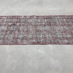 พรมตุรกีขนาด 2.8x7.9 ฟุต ลายดอกไม้สีแดง พรมวินเทจทำจากขนสัตว์ - Product Image 4