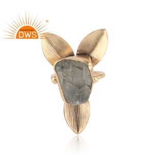 Hot Selling Sterling Silver 18K Gold Plated Natural <b>Green</b> Amethyst Gemstone Statement Ring Custom <b>Jewelry</b> Manufacturer - Product Image 3