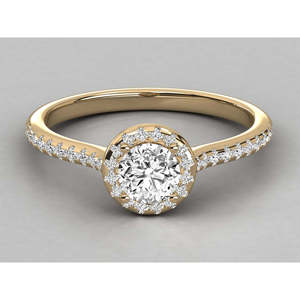 Bague élégante pour femme en or 18 carats avec diamant solitaire rond - Product Image 2