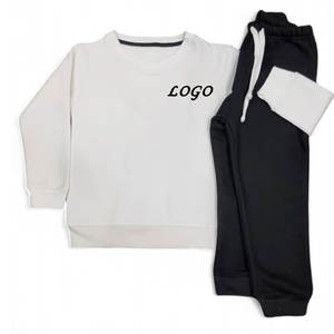 Ensembles de sweats à capuche unisexes en coton 100% pour adolescents et enfants, sur mesure, grande taille, tenues streetwear deux pièces avec col à capuche - Product Image 1