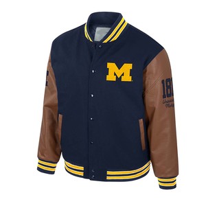 แจ็กเก็ตเบสบอลผ้ากำมะหยี่ขนแกะปักโลโก้ได้ตามต้องการสำหรับผู้ชายเสื้อกีฬาเบสบอลสไตล์วินเทจสำหรับฤดูหนาว - Product Image 6