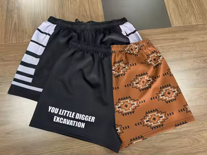 Pantalones cortos de malla transpirable con sublimación Digital de verano con estampado personalizado OEM para hombre, cierre elástico de cintura media sencillo para ocio en el gimnasio - Product Image 5
