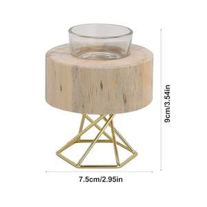 Candelabro Navideño de Madera y Metal Ecológico de Estilo Moderno, Soporte Rústico para Velas de Pilar para Decoración del Hogar - Product Image 6