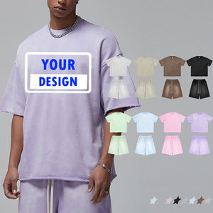 New Men's Plus Size T-shirts Shorts <b>Sets</b> Sweat Gym Plain Oversize Shorts and Shirt <b>Set</b> for Men - Product Image 5