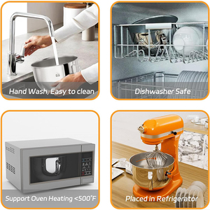 Kit de remplacement pour batteur sur socle personnalisé, bol mélangeur en acier inoxydable 6QT avec poignée, compatible lave-vaisselle, pour <span class=keywords><strong>Kitchenaid</strong></span> - Product Image 5