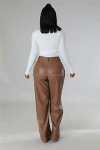 Pantalon évasé en similicuir pour homme, style moto et hip-hop, taille mi-haute, décontracté - Product Image 5