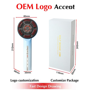 XBH Nuevo Dispositivo de crecimiento de cabello personalizado EMS Peine impermeable Luz roja Masajeador eléctrico para el cuero cabelludo y aplicador de aceite para el cabello Cepillo para el cuero cabelludo - Product Image 4