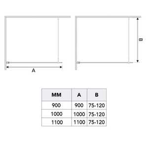 Box Doccia Trasparente in Vetro 110X190 CM per Set Bagno - Product Image 2