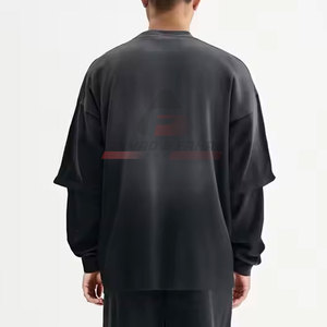 Camiseta de doble capa de algodón 100% de alta calidad con logotipo personalizado impreso para hombre estilo único de manga corta - Product Image 3