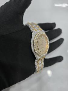 Montre Hip Hop pour homme et femme de luxe unisexe 41 mm sertie de diamants, avec un cadran en nid d'abeille et un mouvement mécanique - Product Image 2