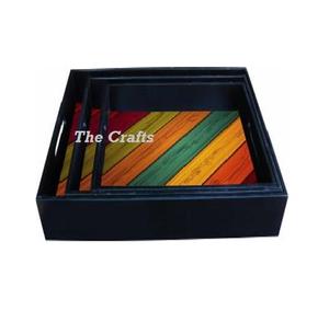 Plateau de service en bois de conception fantastique avec le plateau de service de café de forme carrée de la meilleure qualité à la meilleure vente - Product Image 6