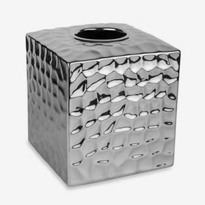 Stainless Steel Silver <b>Hammered</b> Tissue Box <b>Holder</b> - Product Image 3