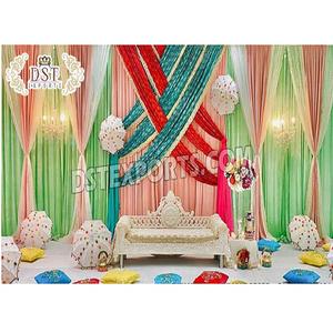 Belle toile de fond pour Sangeet décor de scène décor de mariage rideaux brodés mariage indien Sangeet rideaux - Product Image 1