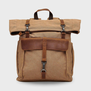Sac à dos de luxe en cuir et toile, léger, grande capacité, pour voyage en plein air, randonnée, école, ordinateur portable, fabricant - Product Image 1
