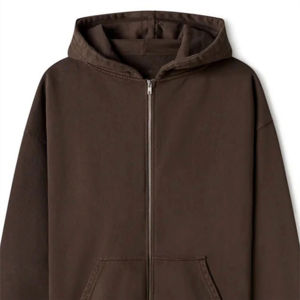 Sweat à capuche zippé brodé en coton 100% du fabricant OEM personnalisé pour hommes, capuche réglable pour une utilisation décontractée et athlétique en hiver - Product Image 6