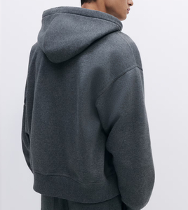 Haute qualité hommes fermeture éclair sweats à capuche Premium 100% coton Streetwear fermeture éclair goutte épaule coupe ample en gros sweats à capuche personnalisés - Product Image 5