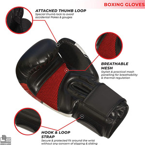 Gants de boxe en cuir PU de dernière génération, haute durabilité, légers, gants et mitaines de boxe pour vêtements de sport unisexes - Product Image 6